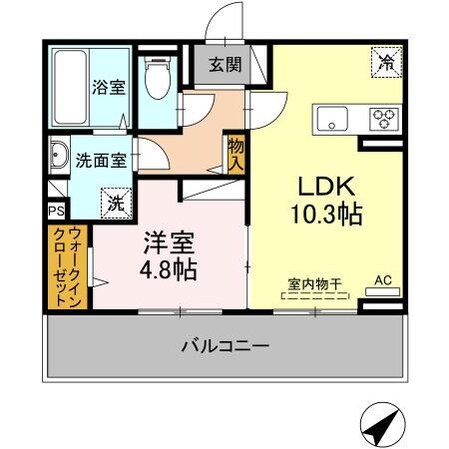 御領 徒歩4分 3階の物件間取画像